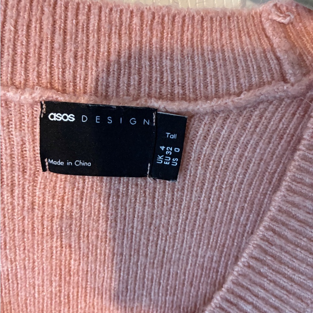 ASOS Dusty Rose Button-Front Knit Cardigan - Picture 2 of 2